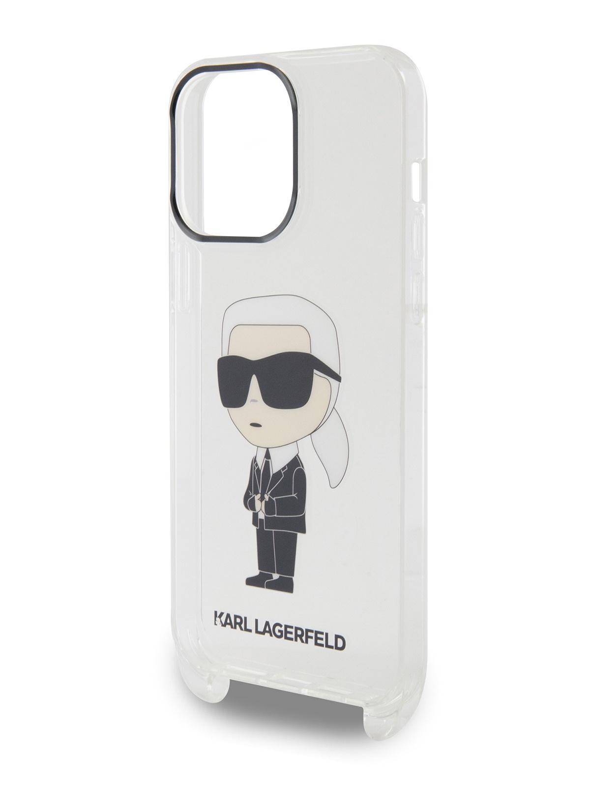 Чехол Karl Lagerfeld для iPhone 13 Pro Max с ремнем Hard Transparent