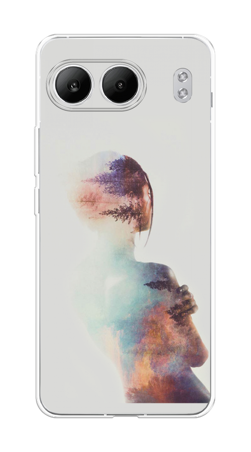 

Чехол на OnePlus Nord 4 5G "Девушка-лес", Розовый;голубой;серый, 155250-1