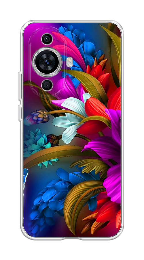 

Чехол на Huawei Nova 11 "Фантастические цветы", Фиолетовый;красный;синий, 6121250-2