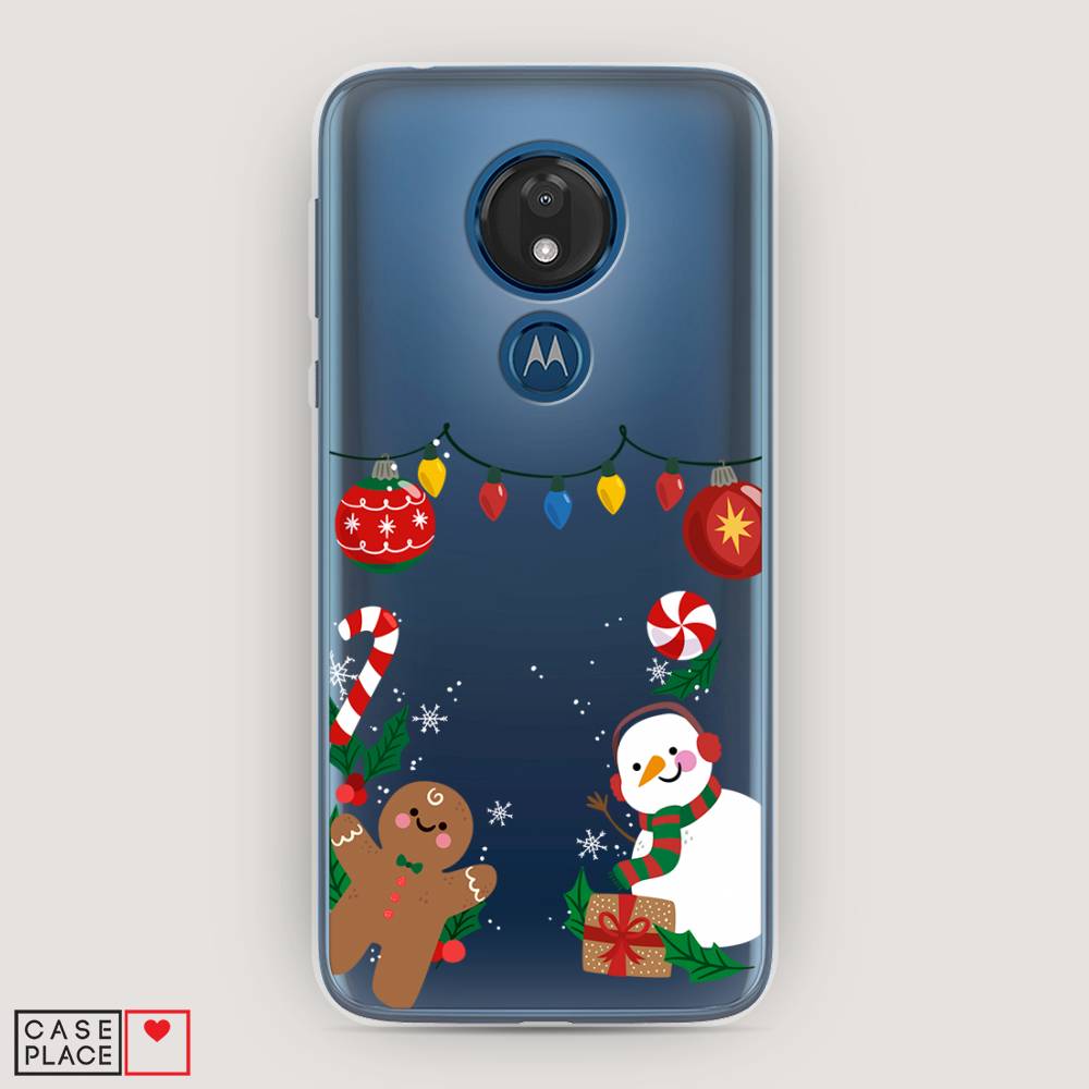 

Чехол для Motorola Moto G7 "Новогоднее настроение", Коричневый;красный;зеленый, 241150-5