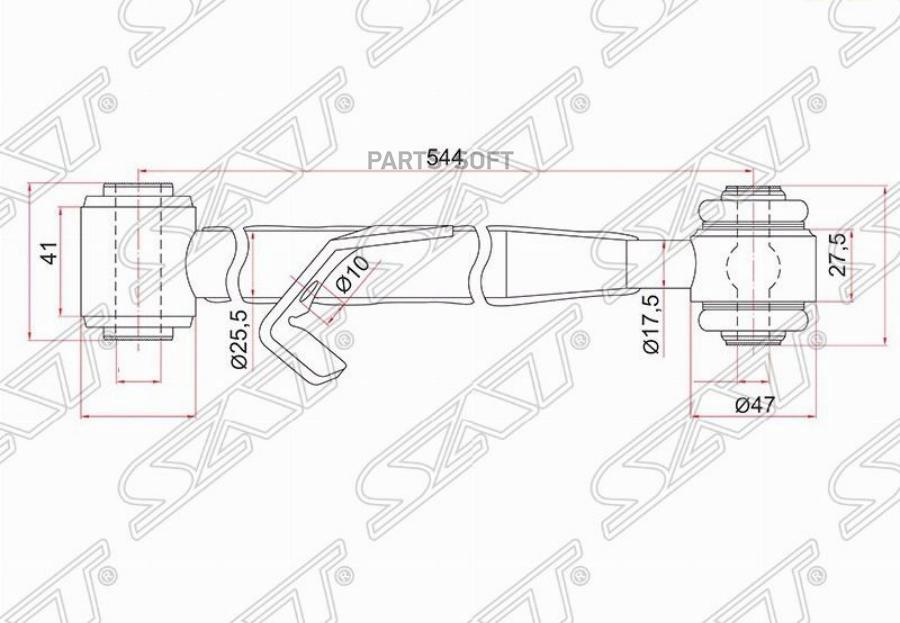 

Тяга поперечная задней подвески нижняя TOYOTA RAV4 00-05/CHERY TIGGO 06- LH