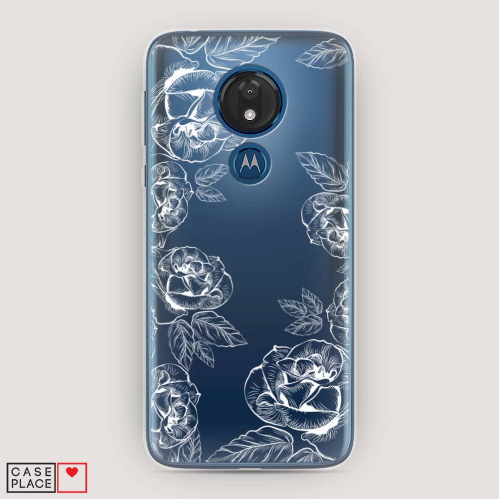 

Чехол для Motorola Moto G7 "Розы графика", Черный;серый, 241150-2