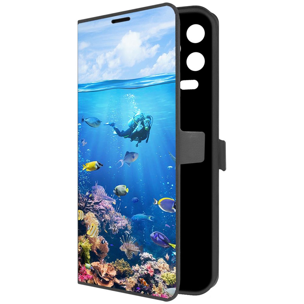 

Чехол-книжка Krutoff Eco Book для INFINIX Note 12 2023 Австралия, Большой Барьерный Риф, Черный