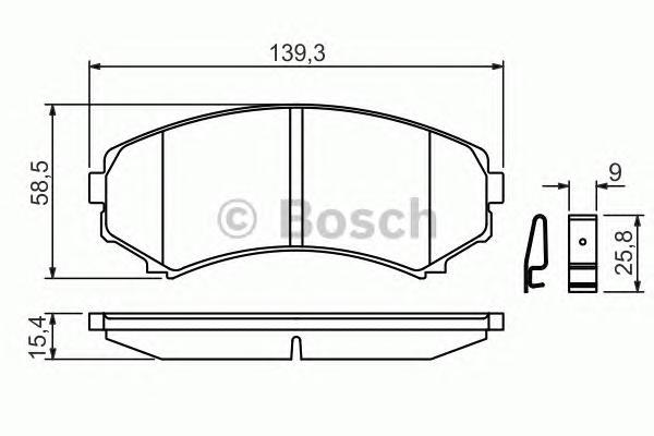 

Тормозные колодки Bosch передние для Mazda MPV 92-99/Mitsubishi Pajero 986424709