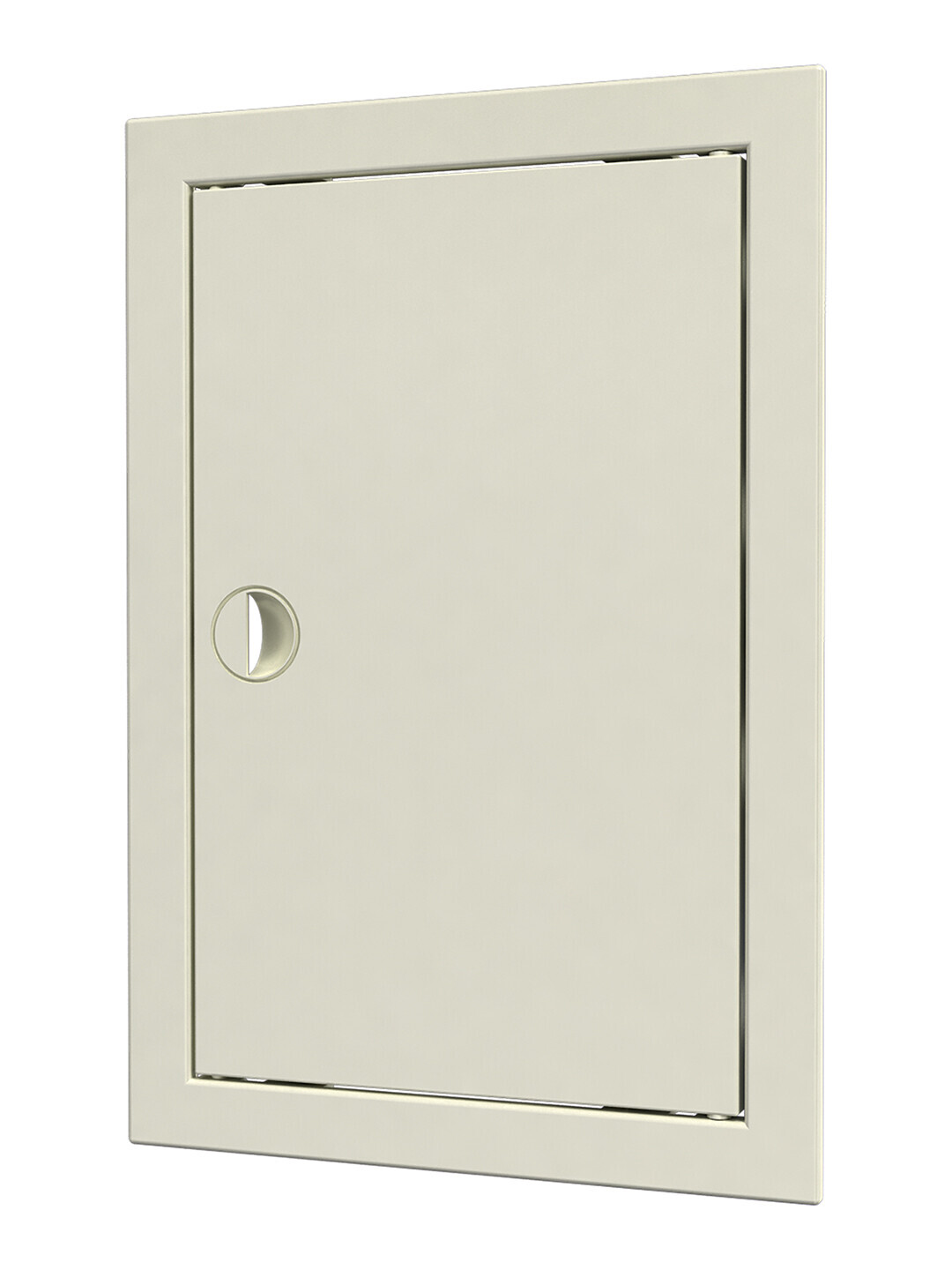 фото Люк-дверца ревизионная evecs л1010р ivory 122х122 с фланцем 98х98 с ручкой абс