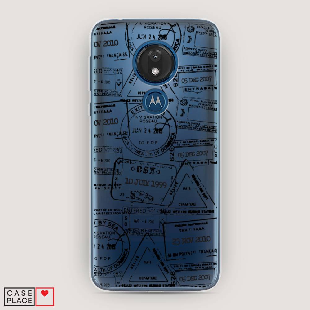 

Чехол для Motorola Moto G7 "Visa stamps 2", Белый;черный;серый, 241150-2