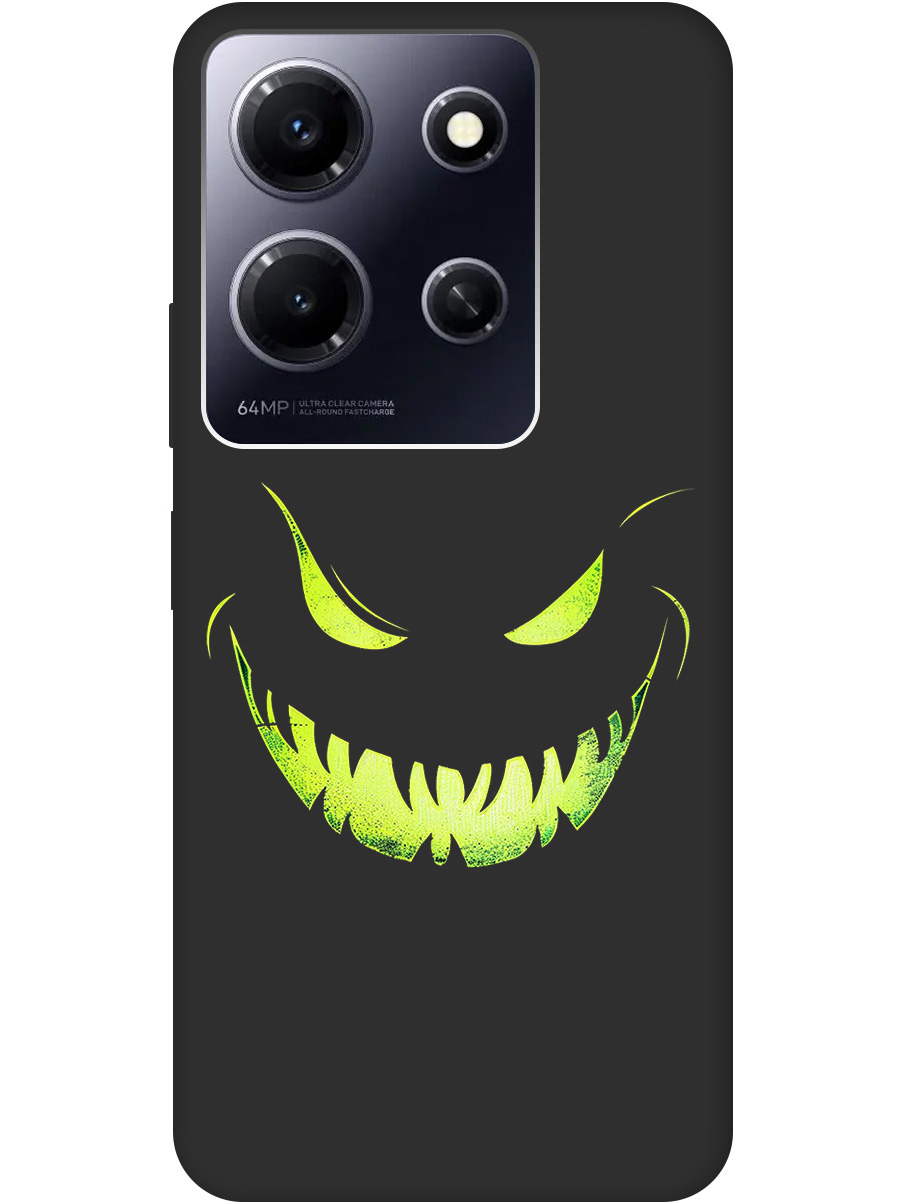 

Силиконовый чехол на Infinix Note 30i с принтом "Зловещая улыбка" матовый черный, Черный;зеленый, 772564272