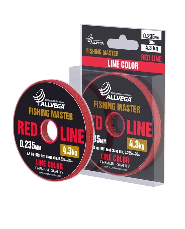 

Леска монофильная Allvega Fishing Master 30 м, 0,235 мм 4,3 кг, рубиновая, Красный