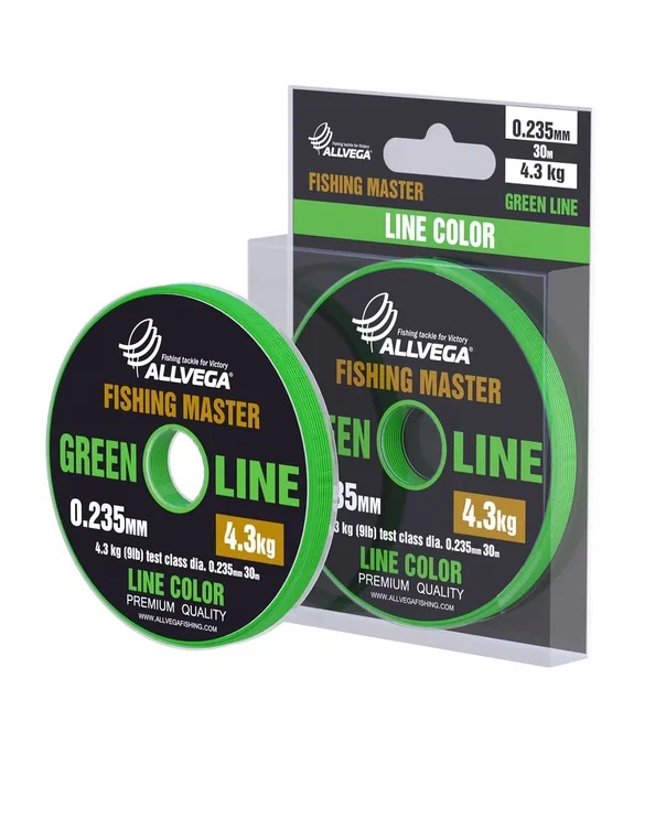 

Леска монофильная Allvega Fishing Master 30 м, 0,235 мм 4,3 кг, зеленая, Зеленый