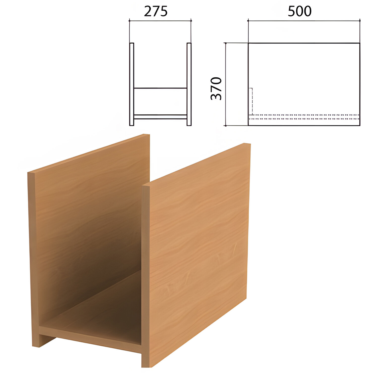 фото Подставка под системный блок эко, 275х500х370 мм, бук бавария, 400996-55