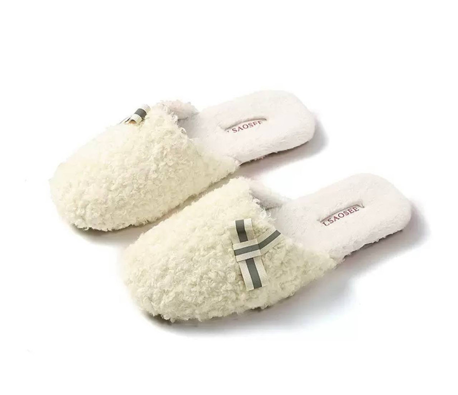 

Домашние тапочки женские LSAOSEE W-009, молочный (кремовый), 40-41, Бежевый, LSAOSEE W-009