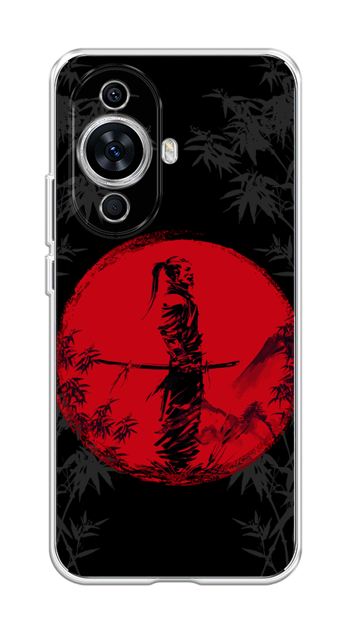 

Чехол на Huawei Nova 11 "Самурай на красном фоне", Черный;красный;серый, 6121250-4
