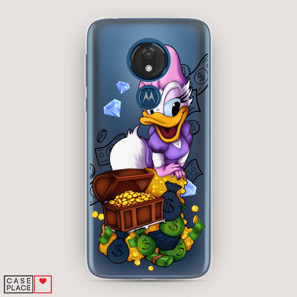 

Чехол для Motorola Moto G7 "Rich Daisy Duck", Коричневый;белый;фиолетовый, 241150-6
