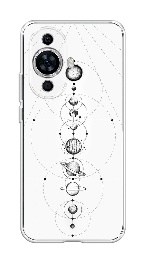 

Чехол на Huawei Nova 11 "Парад планет", Серый, 6121250-2