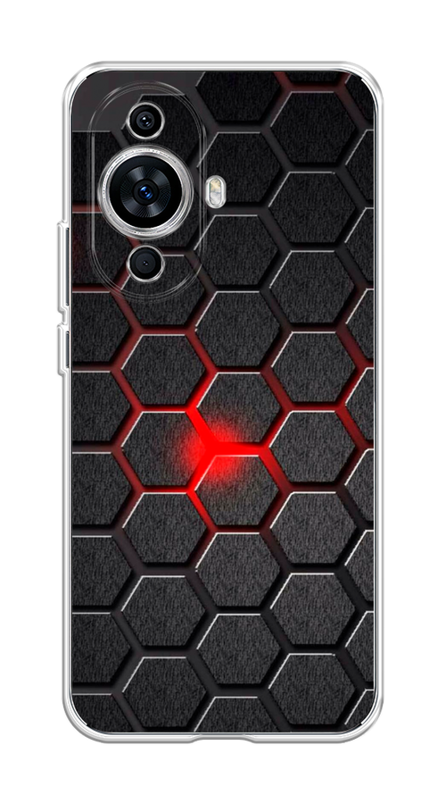 

Чехол на Huawei Nova 11 "Соты красные", Красный;черный;серый, 6121250-3