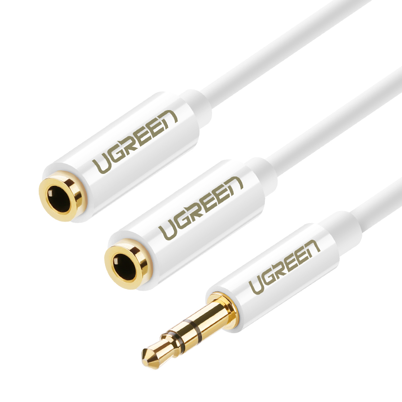 Кабель uGreen AV134 3.5mm Splitter белый