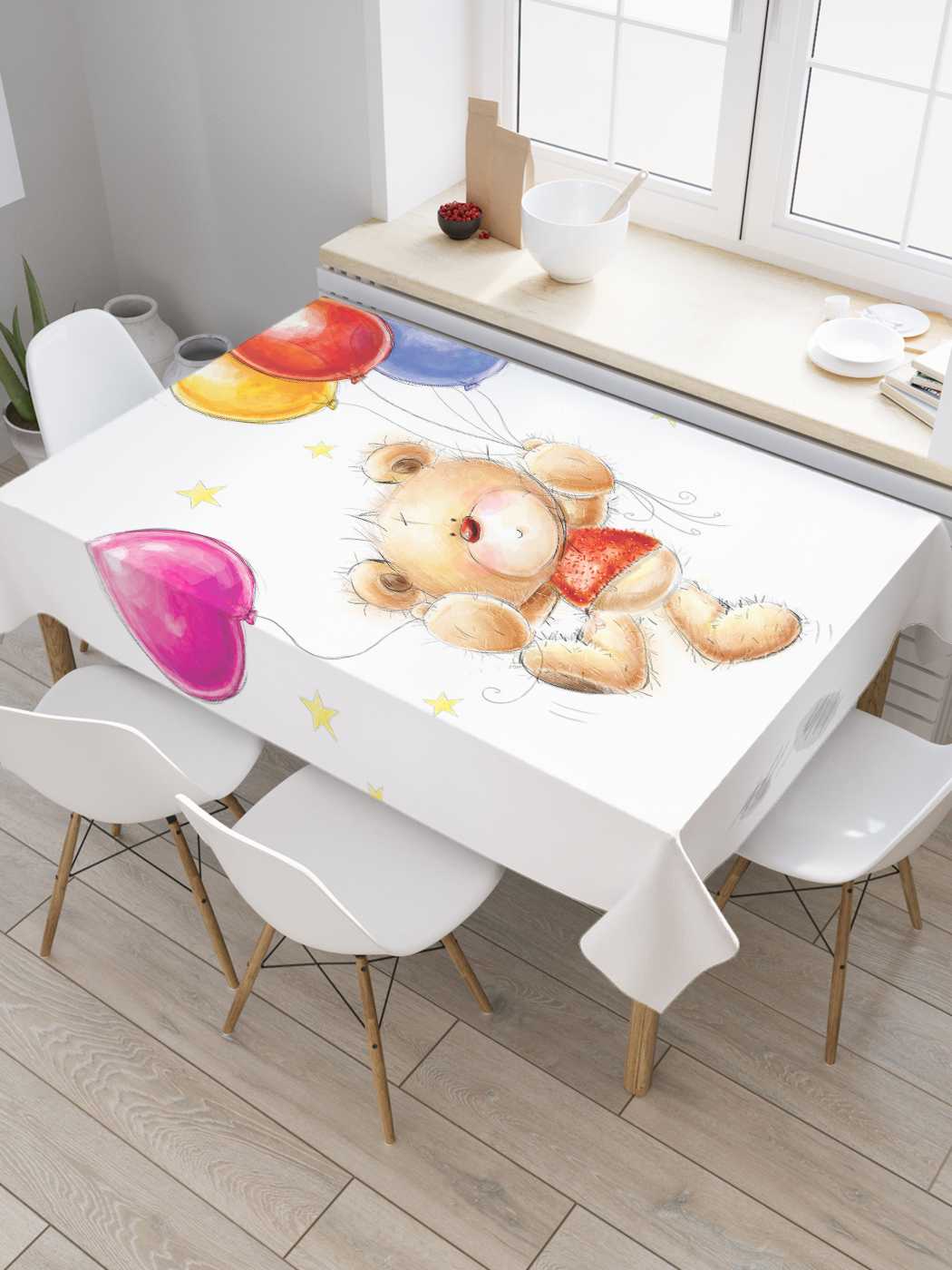 

Скатерть прямоугольная JoyArty "Летящий медведь" из сатена, 180x145 см, Белый, Летящий медведь