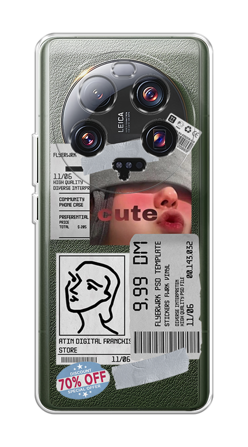 

Чехол на Xiaomi 13 ultra "Cute girl collage", Розовый;серый;голубой, 318650-6