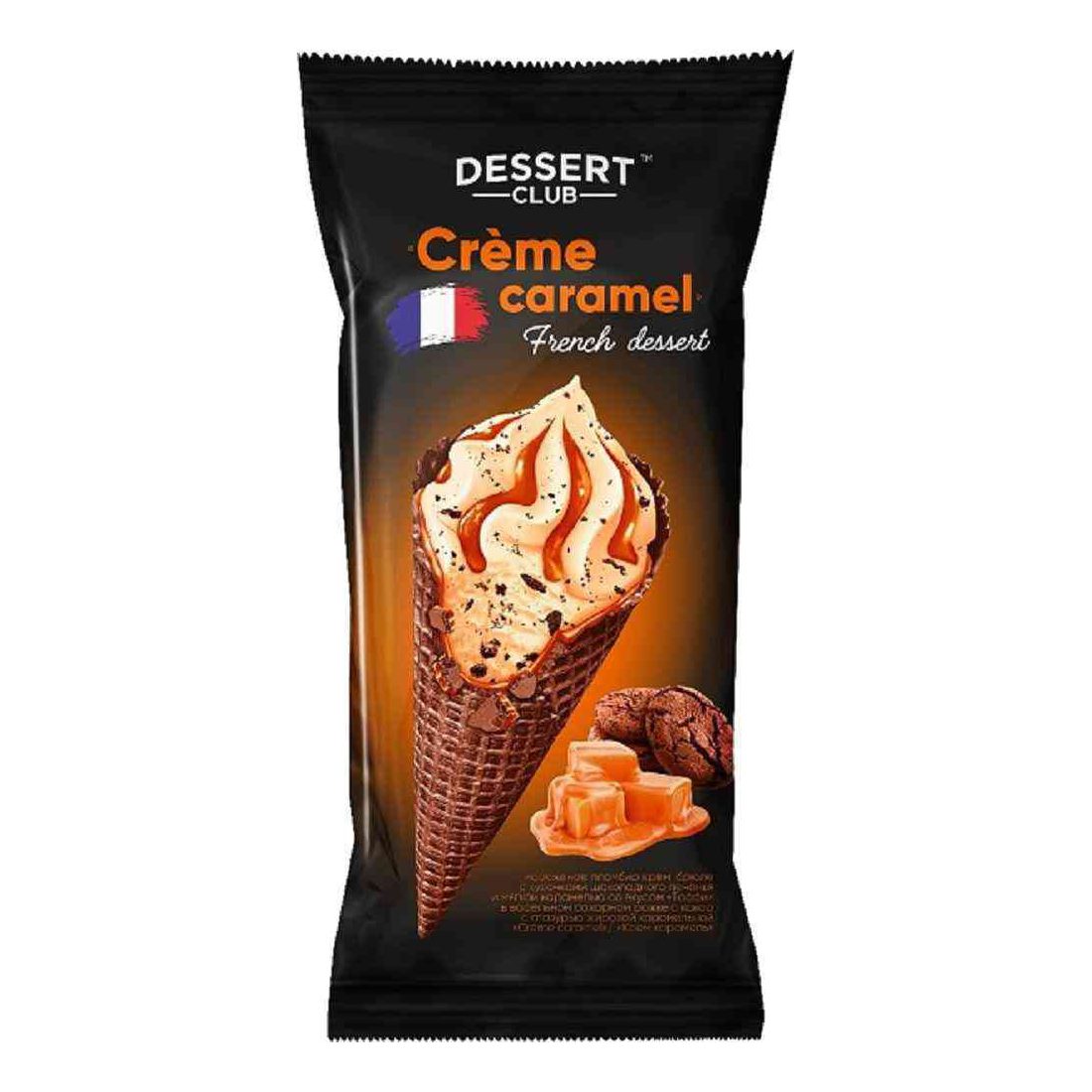 

Мороженое пломбир Dessert Club Creme caramel шоколадное печенье-карамель 12% 80 г