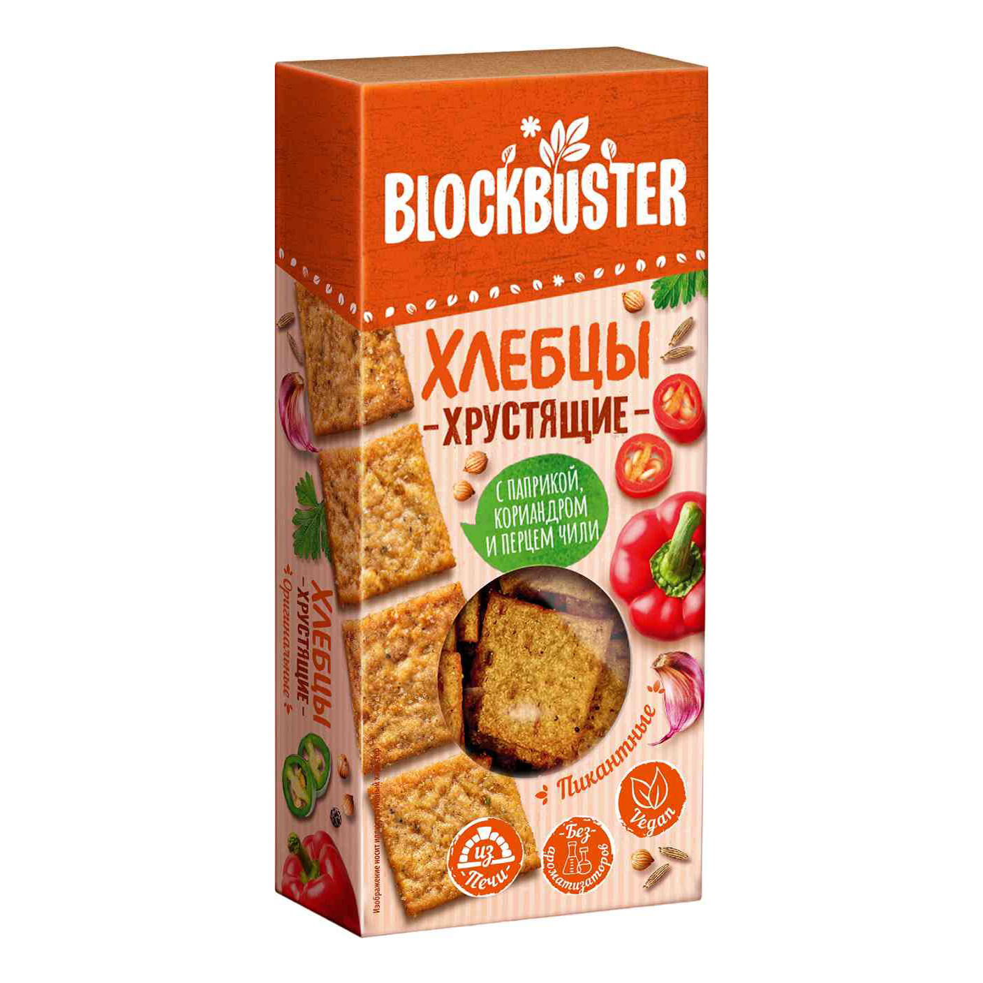 

Хлебцы Blockbuster Пикантные с паприкой кориандром и перцем чили 90 г