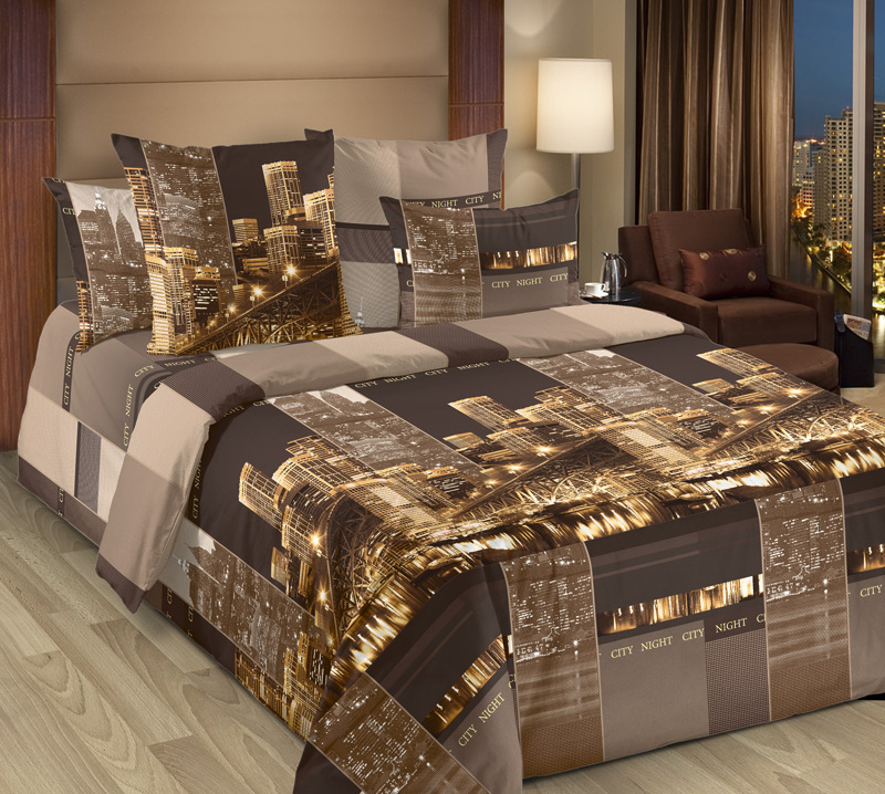 

Постельное Белье из ПОПЛИНА «Сити 4 Кор.» 2-спальное Текс-Дизайн, ГОСТ-Р