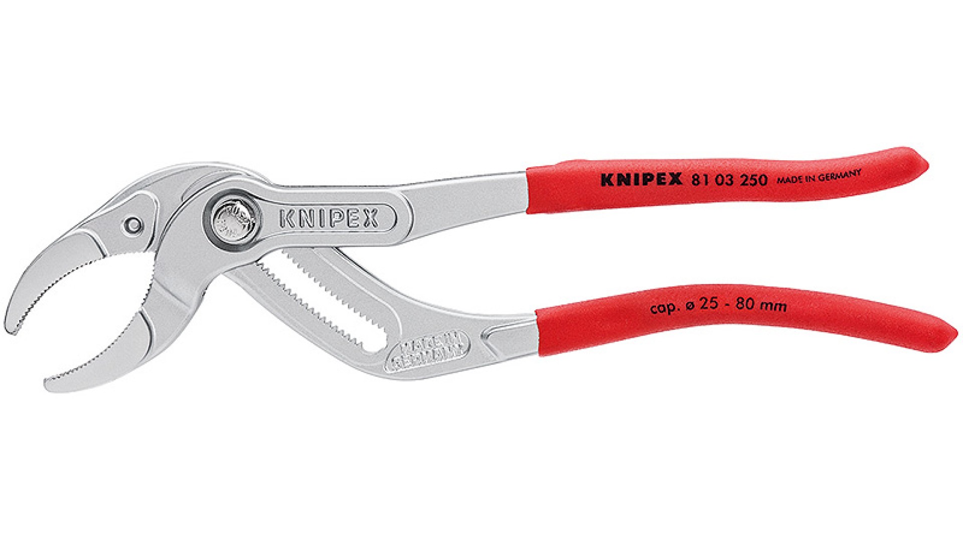 

Строительные клещи Knipex KN-8103250 переставные трубные, зев 25-80 мм, длина 250 мм, KN-8103250