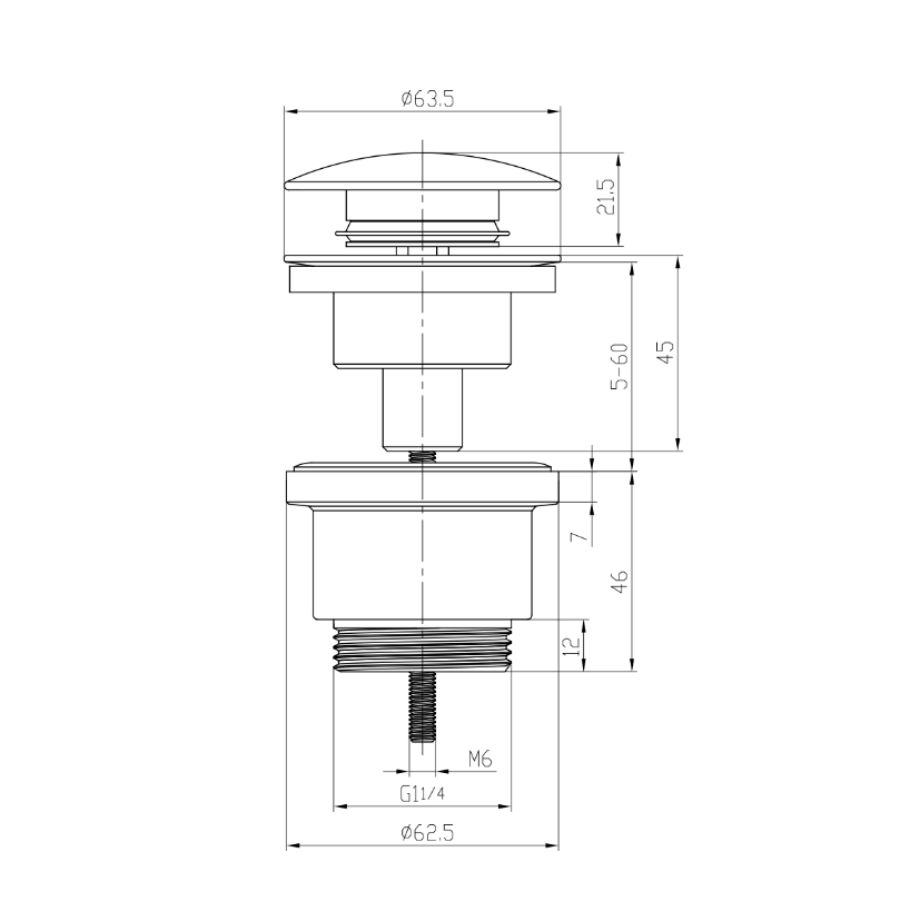 Донный клапан (выпуск) Lemark универсальный, белый матовый (LM8500MW)