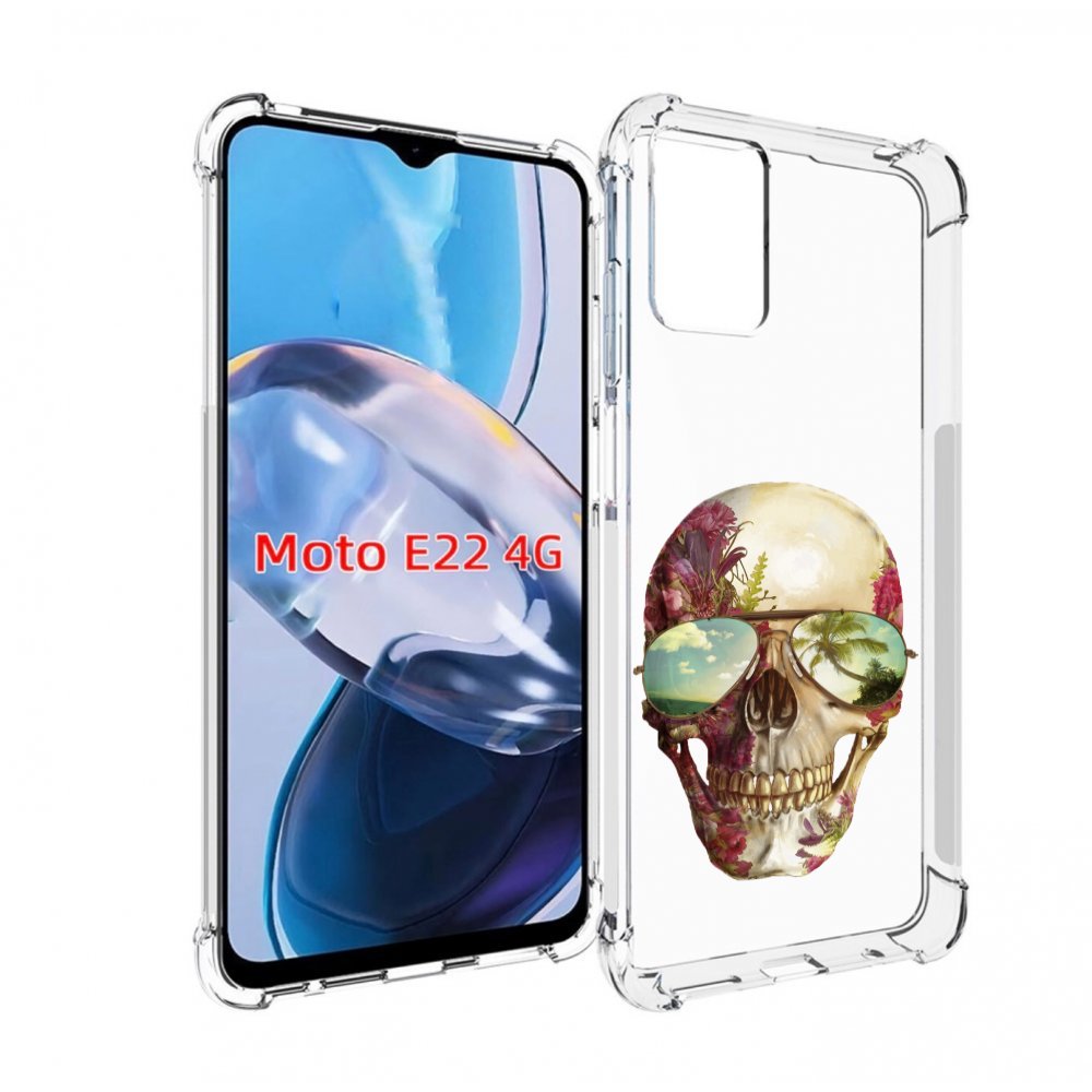 

Чехол MyPads Череп с очками для Motorola Moto E22 4G / E22i 4G, Прозрачный, Tocco
