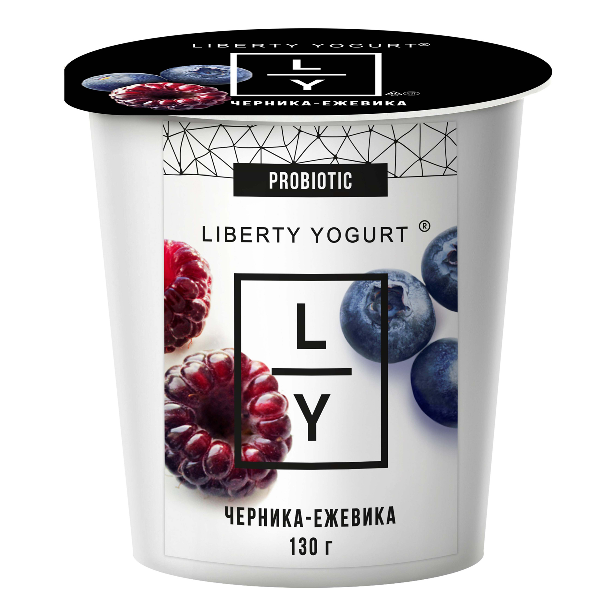 

Йогурт Liberty с черникой и ежевикой 2,9% БЗМЖ 130 г