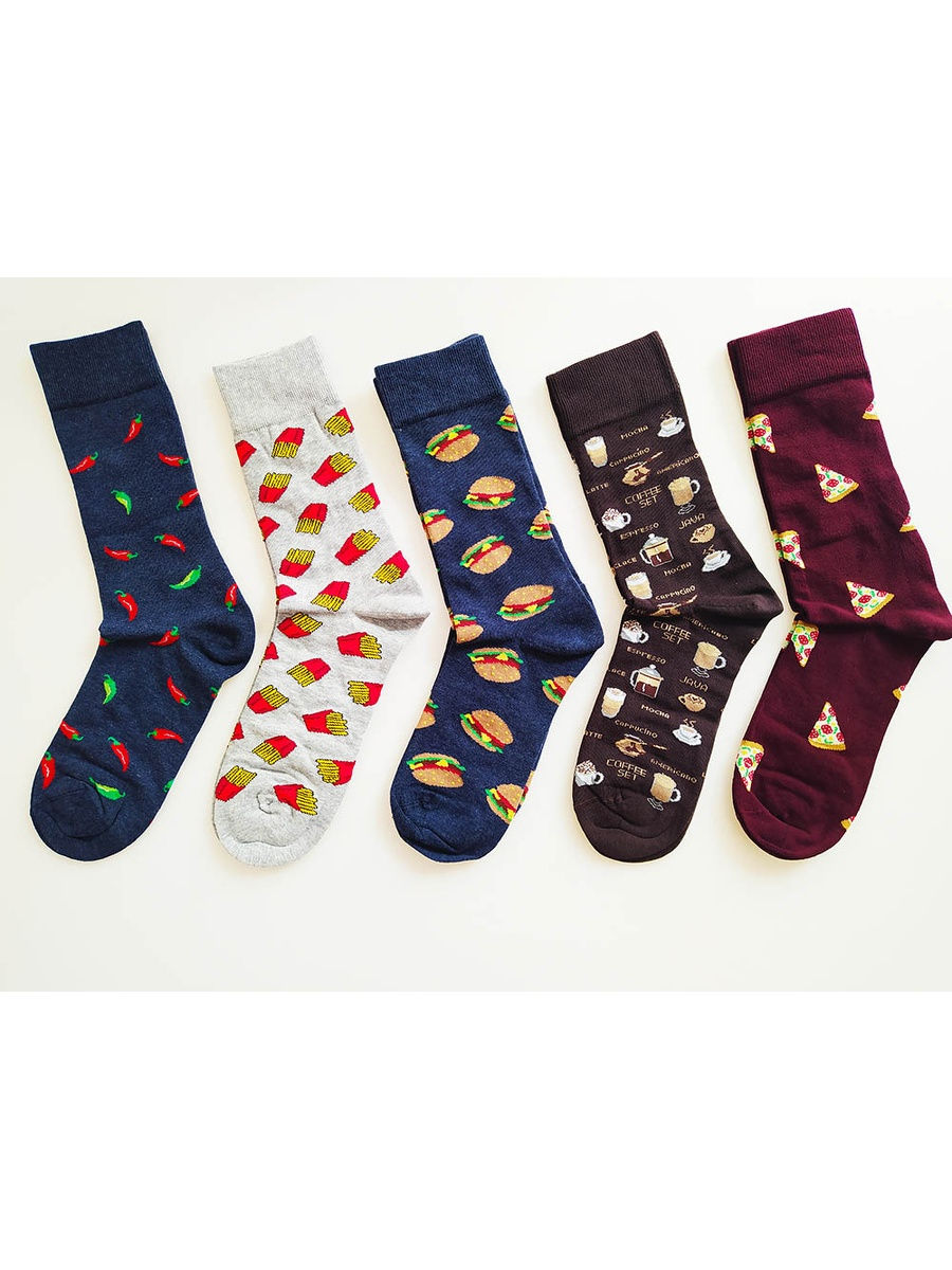 

Носки с рисунками мужские YoSocks набор, 5 пар, С рисунками