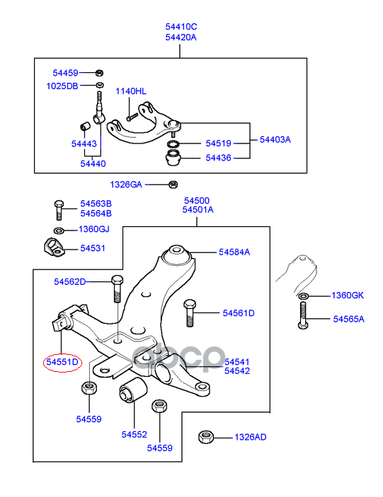 С/Блок Hyundai/Kia 5455138010 Mag, Sonef Пер.Рыч.Задн. Hyundai-KIA арт. 5455138010