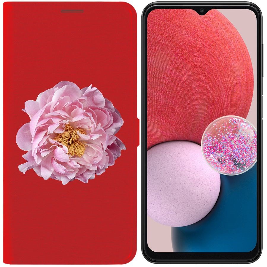 

Чехол-книжка Eco Book для Samsung Galaxy A13 (A135) Розовый пион, Красный