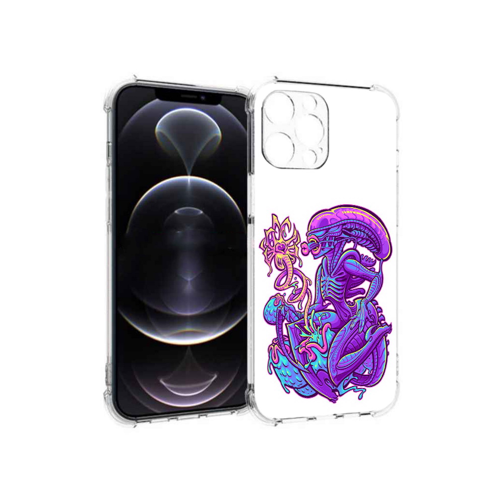 

Чехол MyPads Tocco для Apple iPhone 12 Pro Max чужой фиолетовый цвет (PT157374.616.693), Прозрачный, Tocco