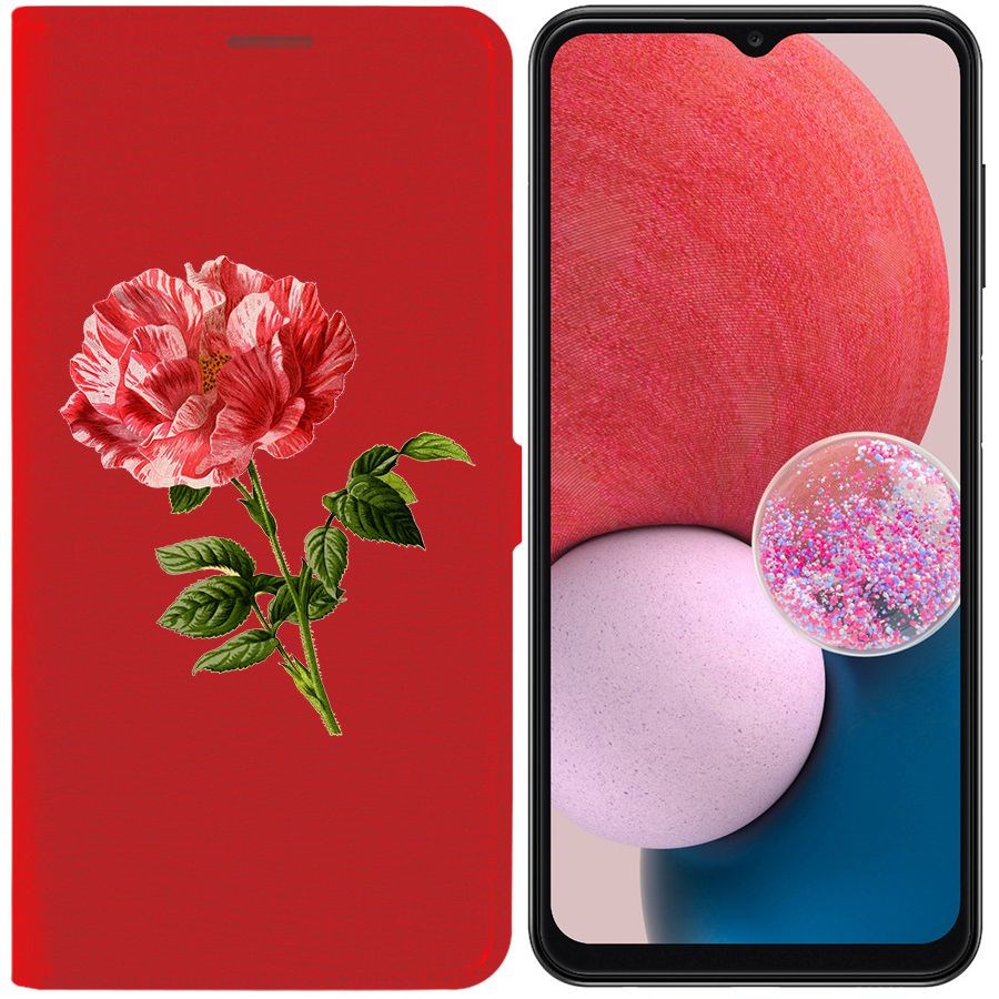 

Чехол-книжка Eco Book для Samsung Galaxy A13 (A135) Рисованная роза, Красный
