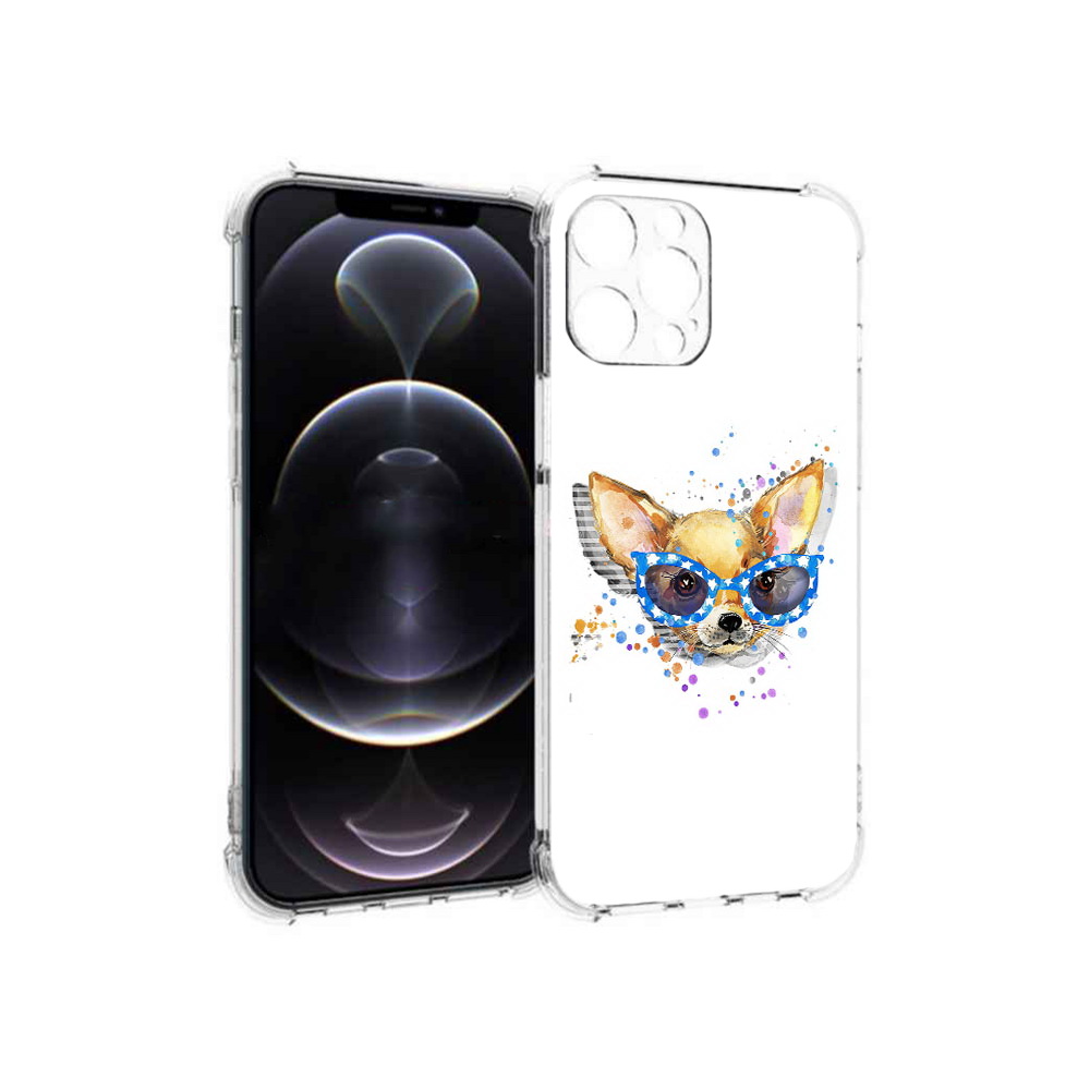 

Чехол MyPads Tocco для Apple iPhone 12 Pro Max чихуа-хуа в очках (PT157374.616.691), Прозрачный, Tocco