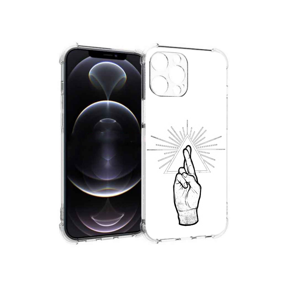 

Чехол MyPads Tocco для Apple iPhone 12 Pro Max черно белая рука (PT157374.616.681), Прозрачный, Tocco