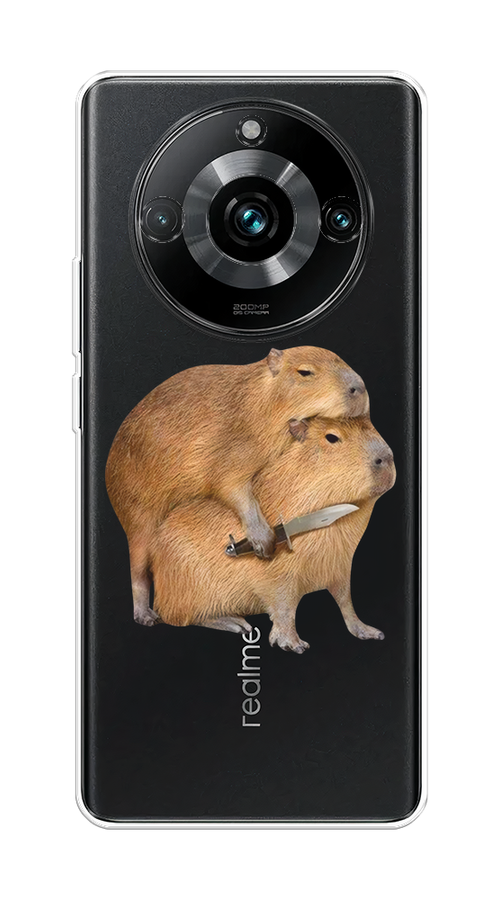 

Чехол на Realme 11 Pro Plus "Капибара с ножом", Бежевый, 2514350-1