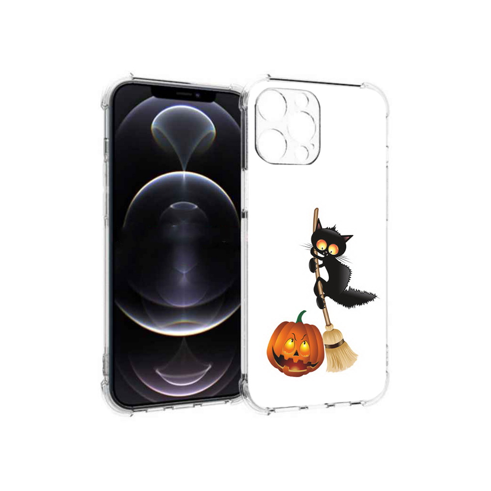 

Чехол MyPads Tocco для Apple iPhone 12 Pro Max хэлуинский котик (PT157374.616.667), Прозрачный, Tocco