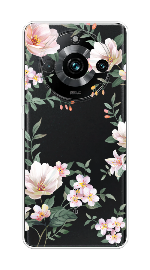 

Чехол на Realme 11 Pro Plus "Beautiful white flowers", Бежевый;зеленый, 2514350-1