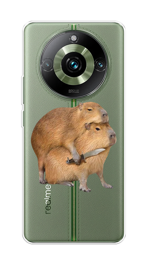 

Чехол на Realme 11 Pro "Капибара с ножом", Бежевый, 2514250-1