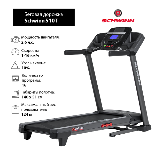 фото Беговая дорожка schwinn 510t cardio power