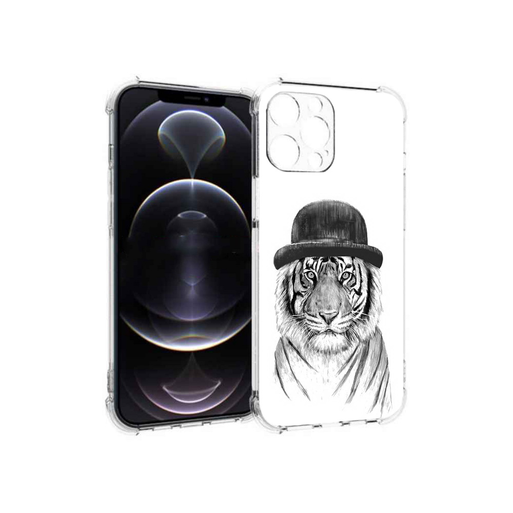 

Чехол MyPads Tocco для Apple iPhone 12 Pro Max тигр британец (PT157374.616.641), Прозрачный, Tocco
