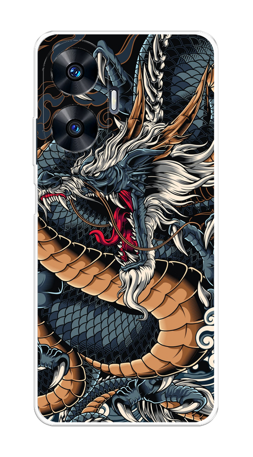 

Чехол на Realme C55 "Japanese Dragon", Коричневый;черный;синий, 2513850-1