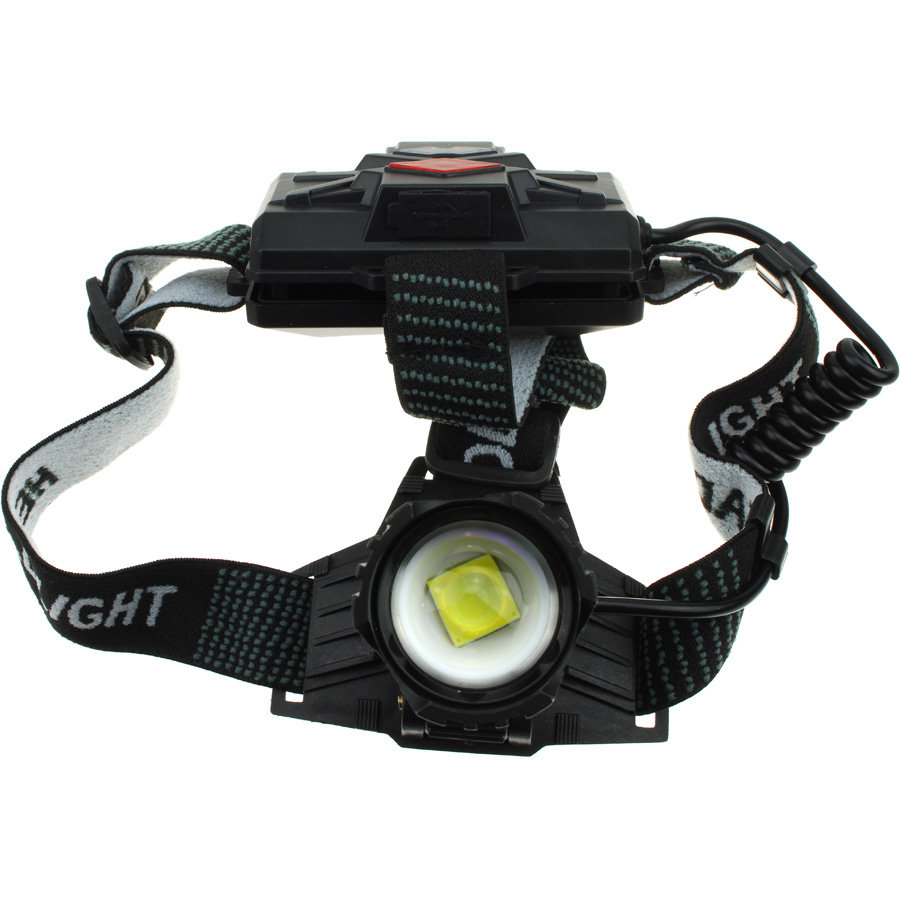 Фонарь ZOOM головной 1СВД 3ACC 3.7V, с функцией power bank, P-8071-P70