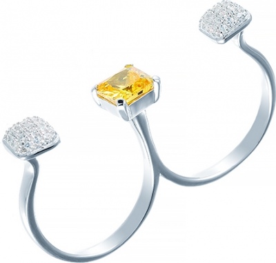 

Кольцо из серебра р.  JV R26306-Y_KO_US_001_WG, стекло\фианит, R26306-Y_KO_US_001_WG