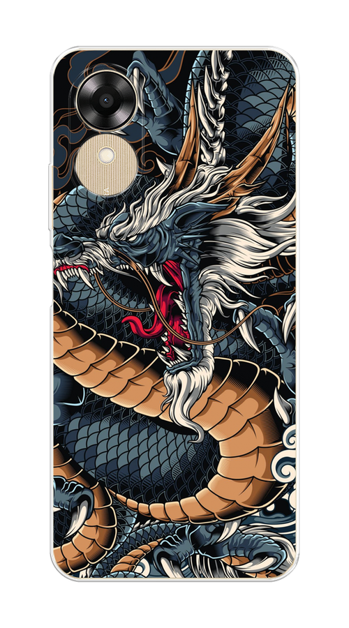 

Чехол на Oppo A17K "Japanese Dragon", Коричневый;черный;синий, 2512850-1