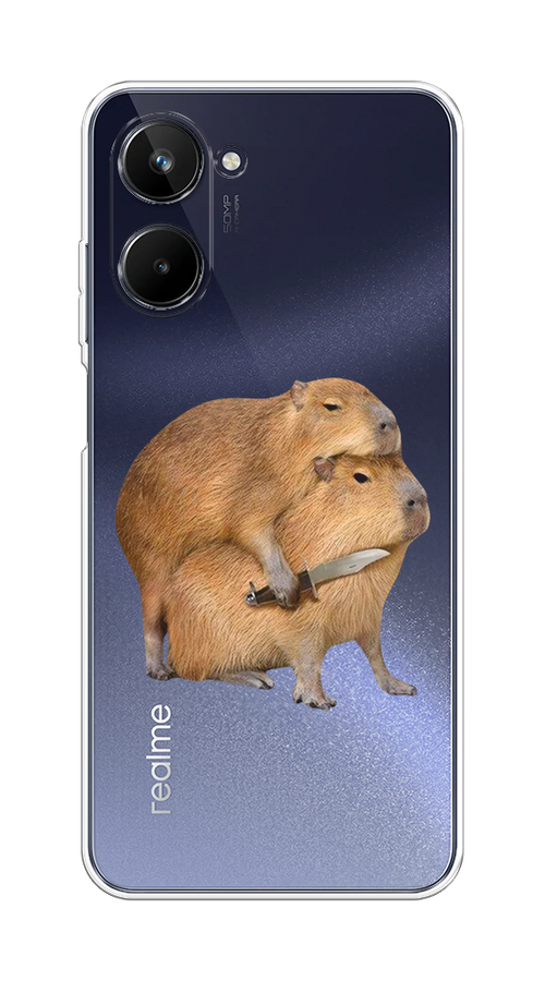 

Чехол на Realme 10 4G "Капибара с ножом", Бежевый, 2512150-1