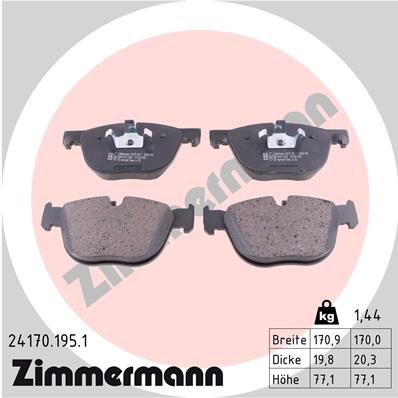 

Тормозные колодки ZIMMERMANN дисковые 241701951