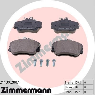 

Тормозные колодки ZIMMERMANN дисковые 214392001