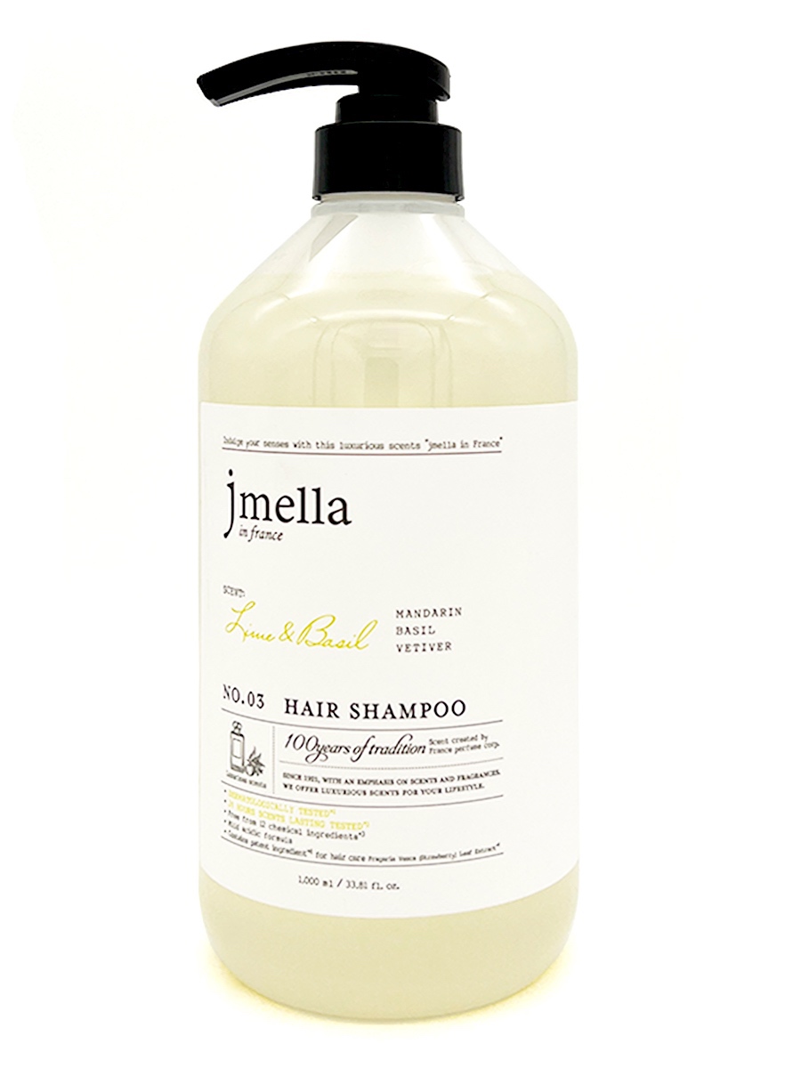 Парфюмированный шампунь для волос Jmella N003 In France Lime & Basil Hair Shampoo 1000 мл jmella кондиционер для волос femme fatale 500